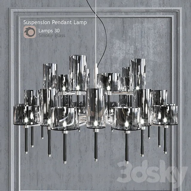 Chandelier AXO Light Spillray SP lamps 30 smoke glass 3DModel