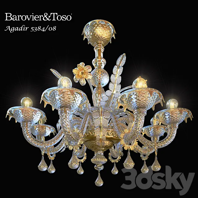 Chandelier Barovier & Toso Agadir 5384_08 3DModel
