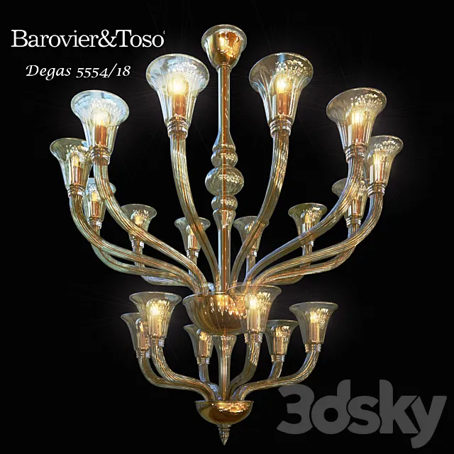 Chandelier Barovier & Toso Degas 5554_18 3D Model