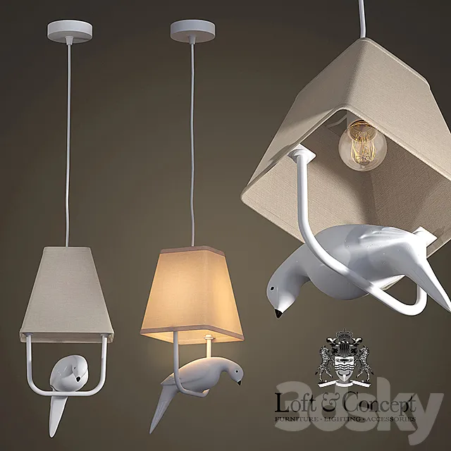 Chandelier Bird 1 3DModel