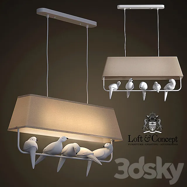 Chandelier Bird 5 3DModel