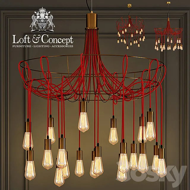 Chandelier Blood Wire Chandelier Red 21 3D Model