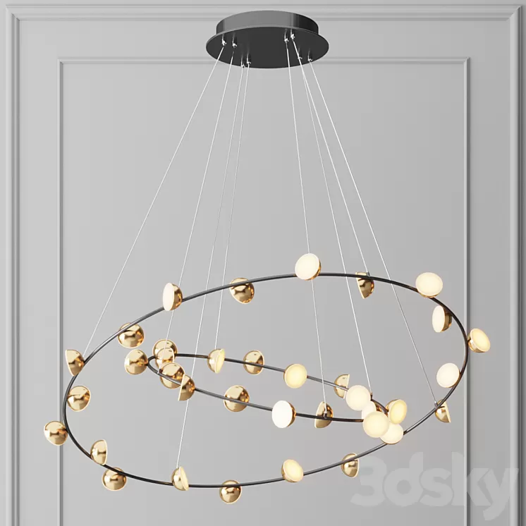 Chandelier Bloom Two Rings 3D Model