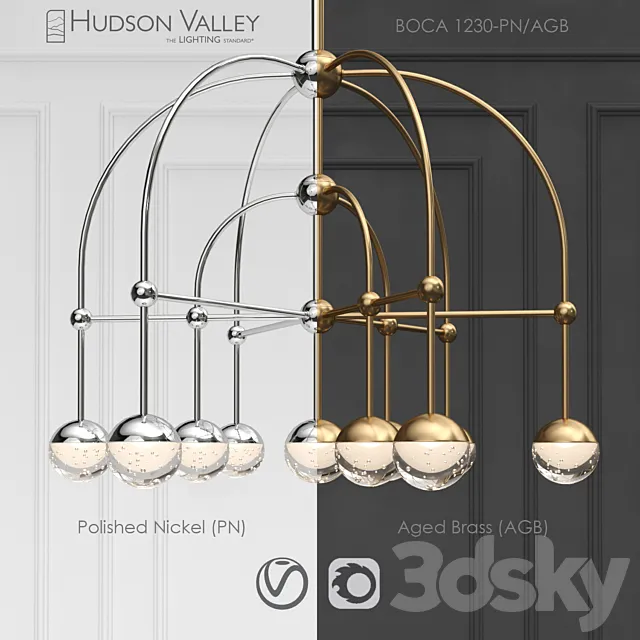 Chandelier BOCA 1230-PN _ AGB 3D Model
