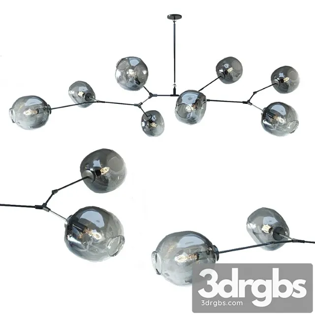 Chandelier branching bubble 8 lamps black Free Download