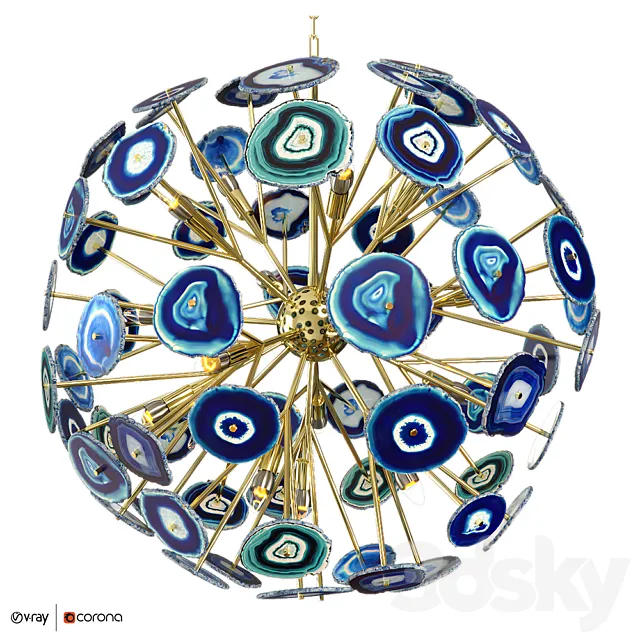 Chandelier BRANQUINHO CHANDELIER AGATE blue Free Download