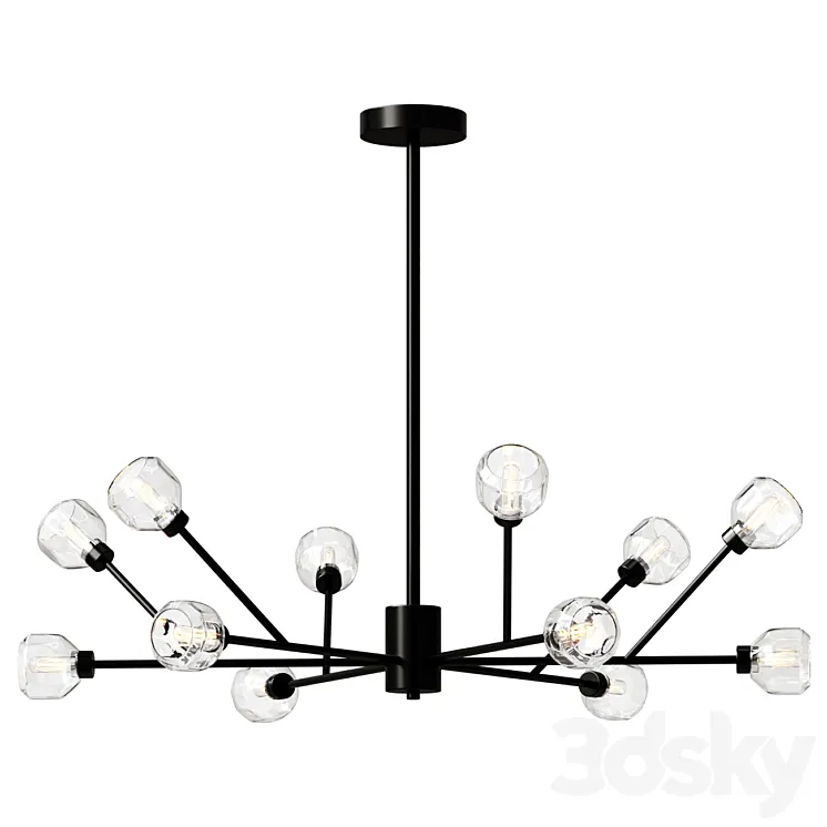 Chandelier Breyer Crstal Chandelier - Black lamp 3D Model Free