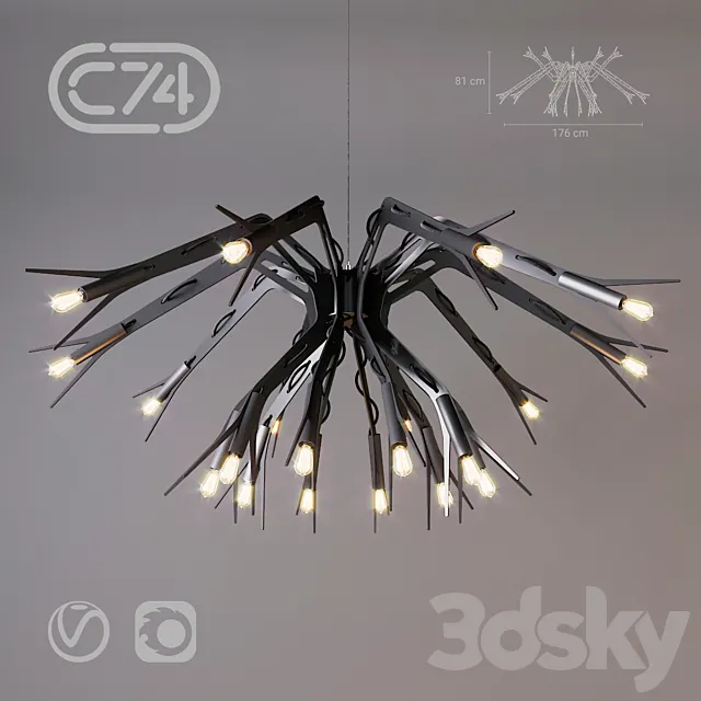 Chandelier C74 - DADDY LONGLEGS XL 3DModel