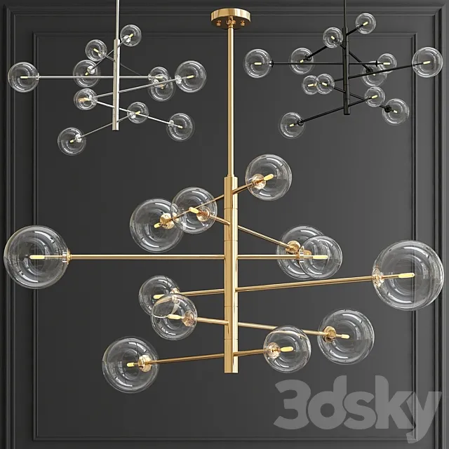 Chandelier Chandelier Argento L 3D Model