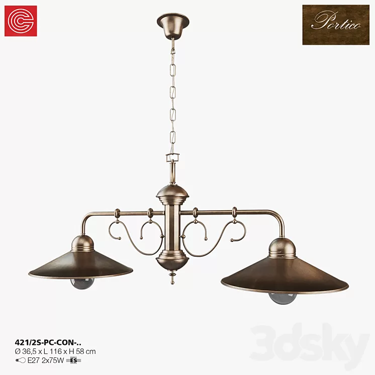 Chandelier Cremasco illuminazione Portico art. 421 3D Model
