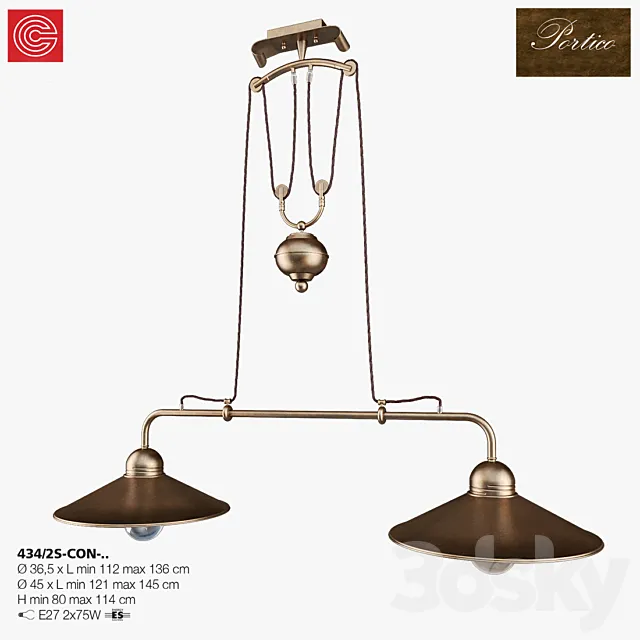 Chandelier Cremasco illuminazione. Portico art.434 3DModel