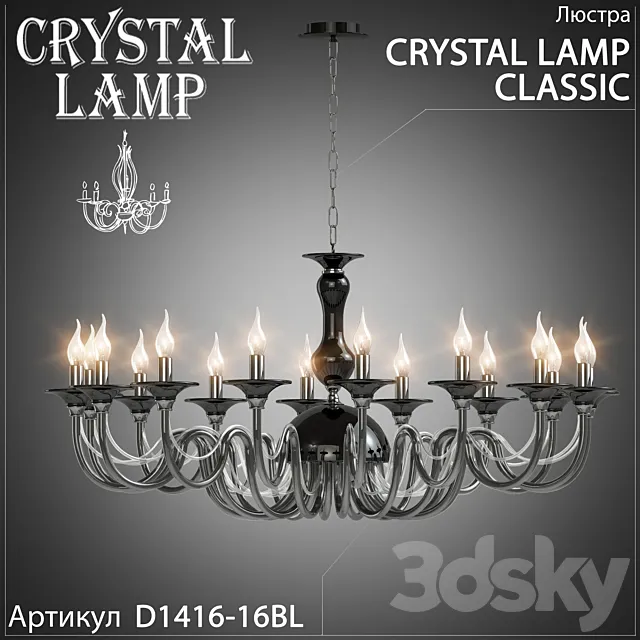 Chandelier Crystal Lamp Classic D1416-16BL 3D Model
