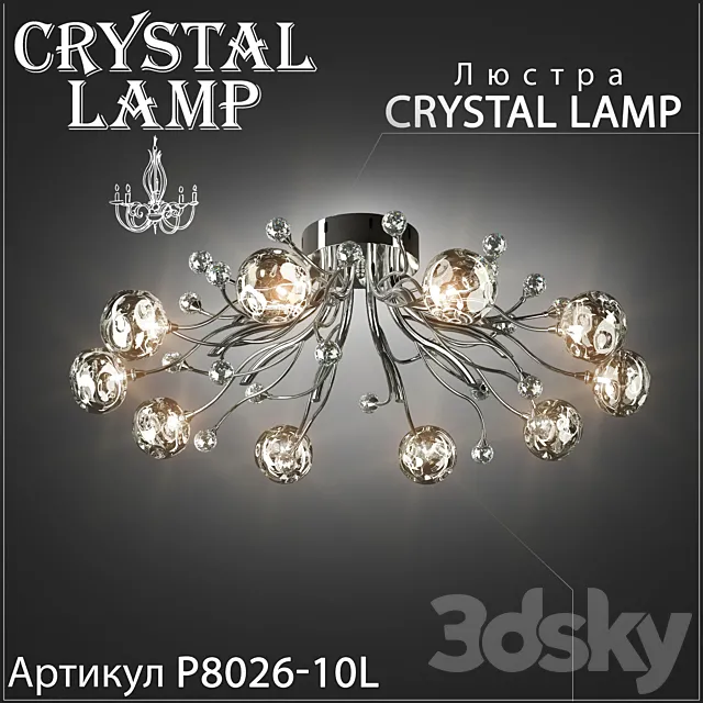 Chandelier Crystal lamp P8026-10L 3D Model