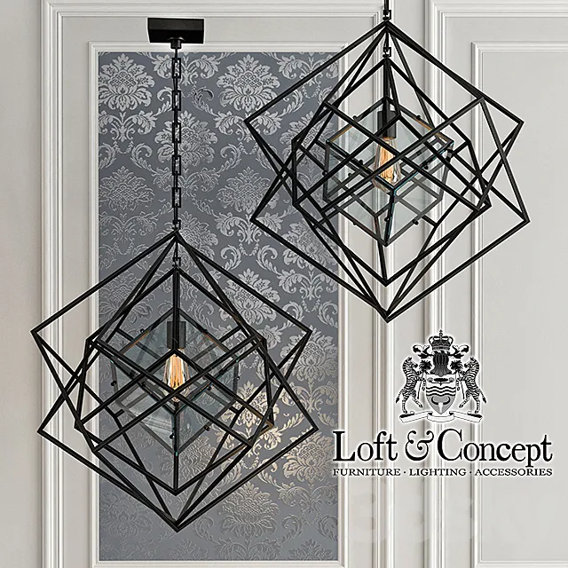 Chandelier Cubist Small Chandelier Black 3D Model