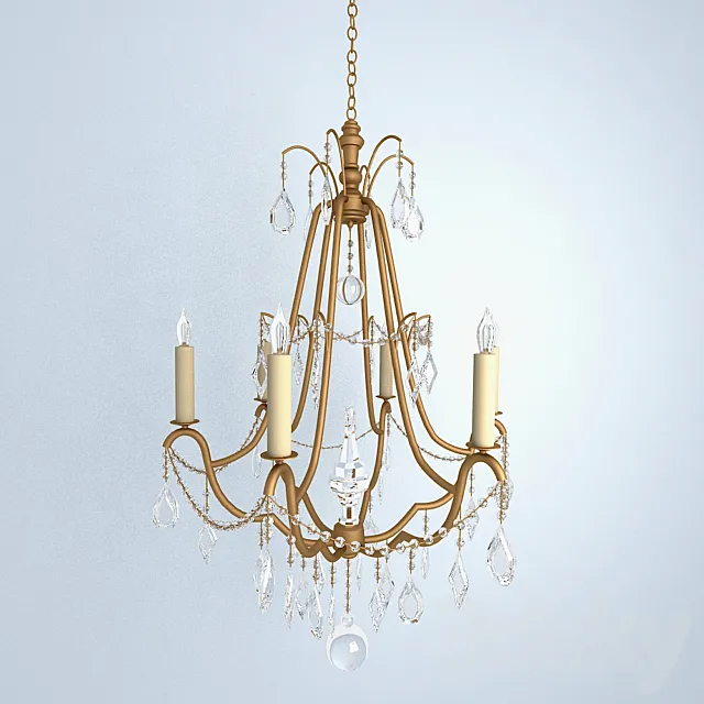 Chandelier Currey & Company 3D Model