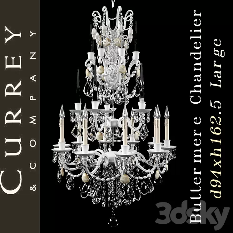 Chandelier Currey company Buttermere Chandelier Large 3D Model