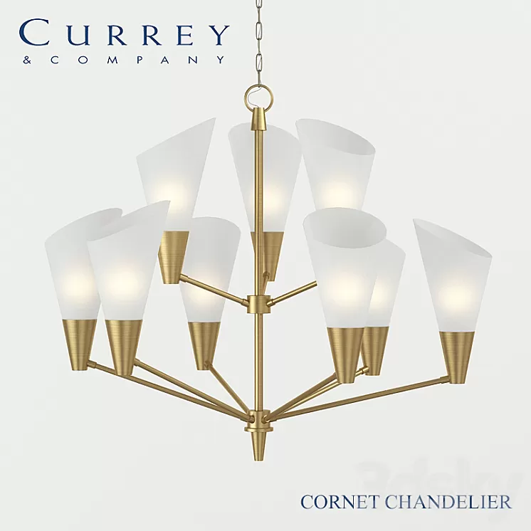 Chandelier Currey & Company Cornet Chandelier 3D Model