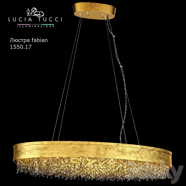 Chandelier fabian 1550.17 oro LED 3D Model