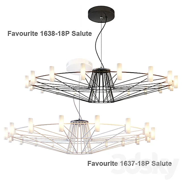 Chandelier Favorite 1638-18P Salute and Favorite 1637-18P Salute 3DModel