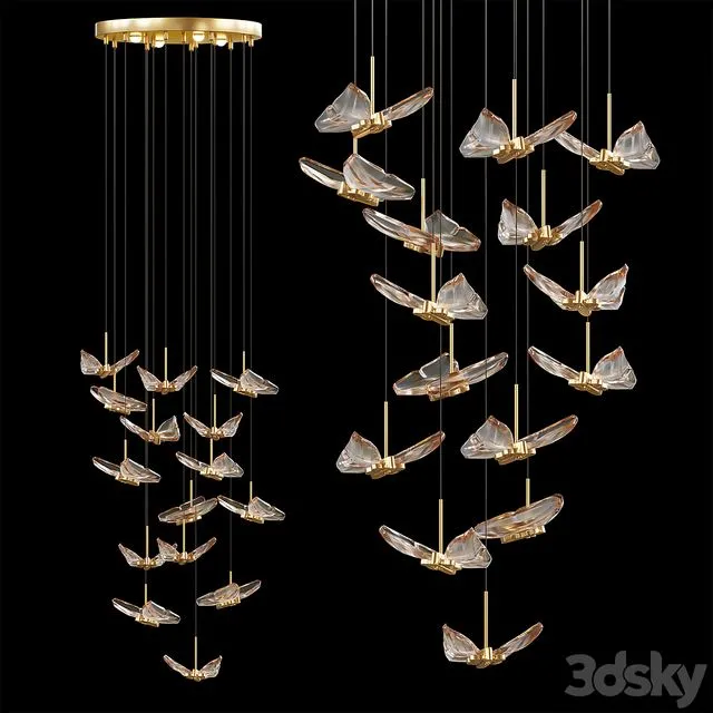 Chandelier Fly Butterfly 3D Model