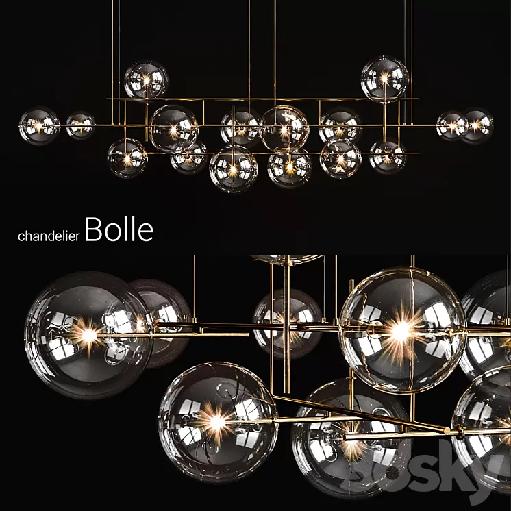 Chandelier Gallotti & Radice Bolle horizontal big 3D Model