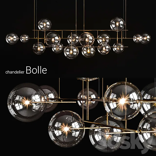Chandelier Gallotti & Radice Bolle horizontal big 3DModel