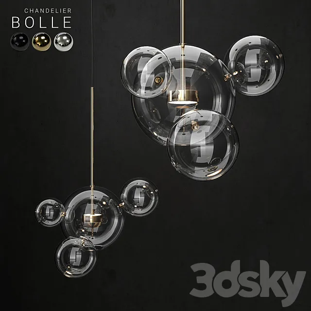 Chandelier Giopato & Coombes Bolle 4 lights 3D Model