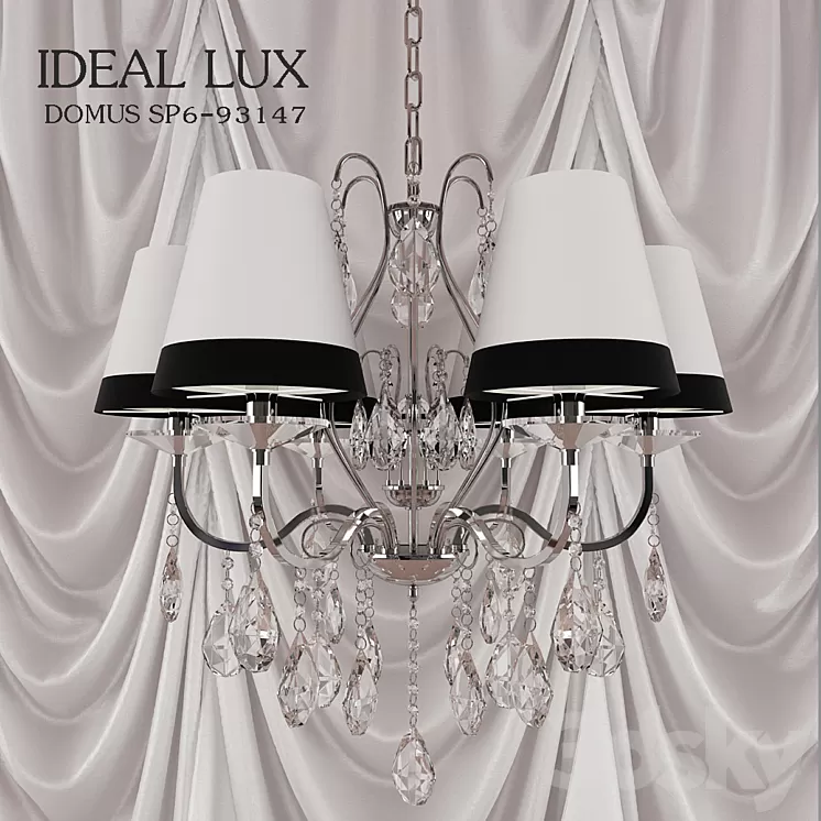 Chandelier hanging IDEAL LUX DOMUS SP6-93147 3D Model