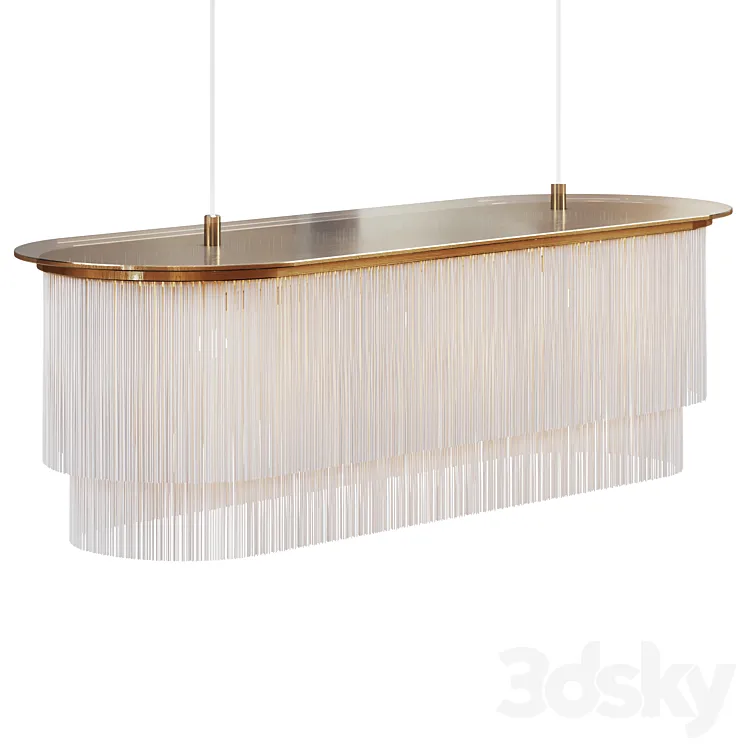 Chandelier Houtique Linear Chandelier Cream 3D Model Free