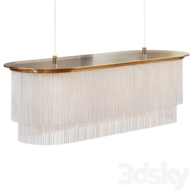 Chandelier Houtique Linear Chandelier Cream 3DModel