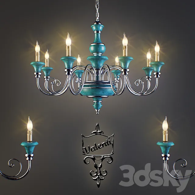 Chandelier ILLUMINAZIONE D'ARTE Classic 1664_8 3DModel
