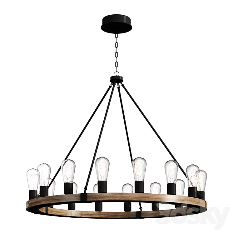 Chandelier INDUSTRIAL FARMHOUSE CHANDELIER SKU CH18143 lamp 3D Model