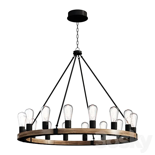 Chandelier INDUSTRIAL FARMHOUSE CHANDELIER SKU CH18143 lamp 3DModel