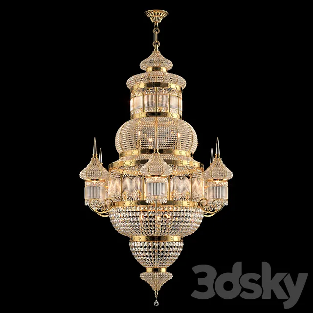 Chandelier Islamic Moroccan Crystal Chandelier Model: CS 7000 3D Model