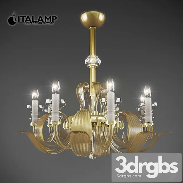 Chandelier Italamp 550 8 Amber 3D Model Free
