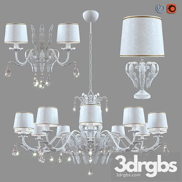 Chandelier lamp and sconce masiero acantia 12 wh-m 3D Model Free