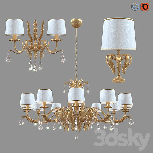 Chandelier. lamp and sconce Masiero Acantia 3DModel
