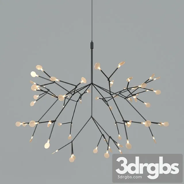 Chandelier Led Petals Black 2 3D Model Free