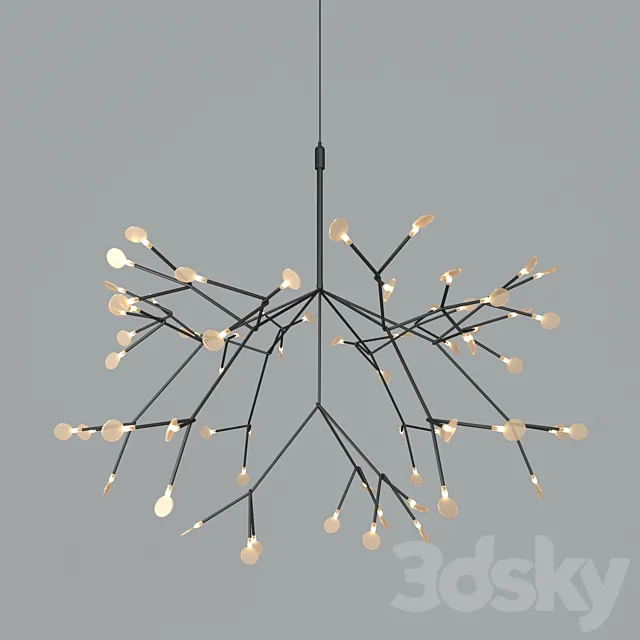 Chandelier Led Petals Black 3D Model