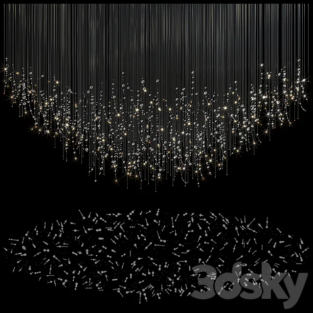 Chandelier Light Vargov - Fiber 3D Model