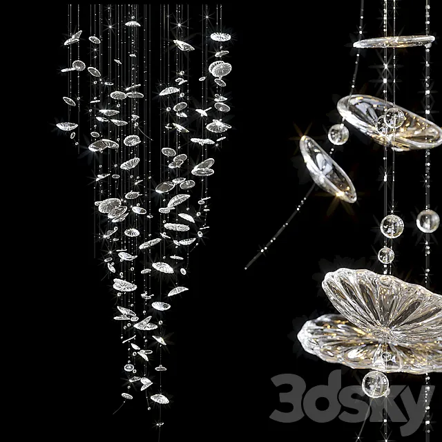 Chandelier Light Vargov - Fiber 3D Model