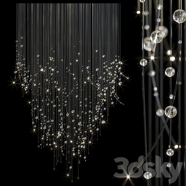 Chandelier Light Vargov - Fiber 3D Model