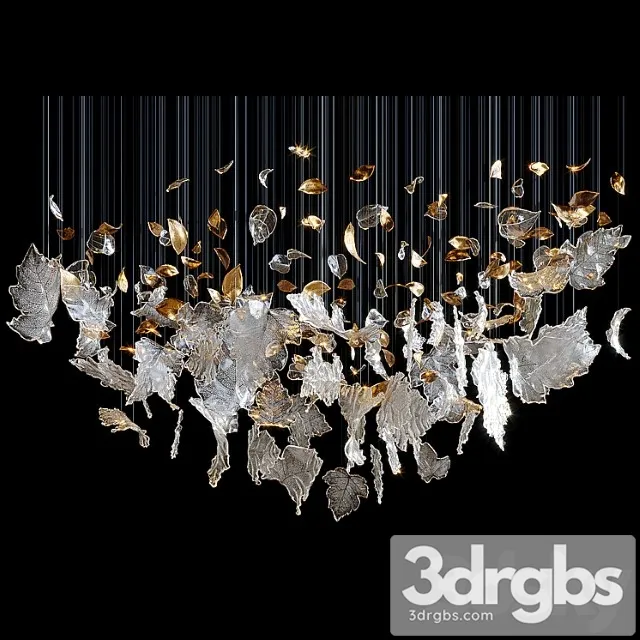 Chandelier Light Vargov Frozen Leaves 1 3D Model Free