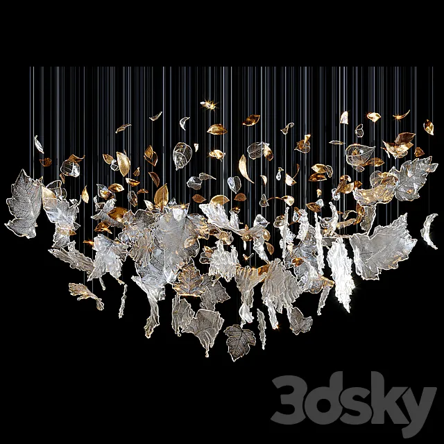 Chandelier Light Vargov - Frozen Leaves 3D Model