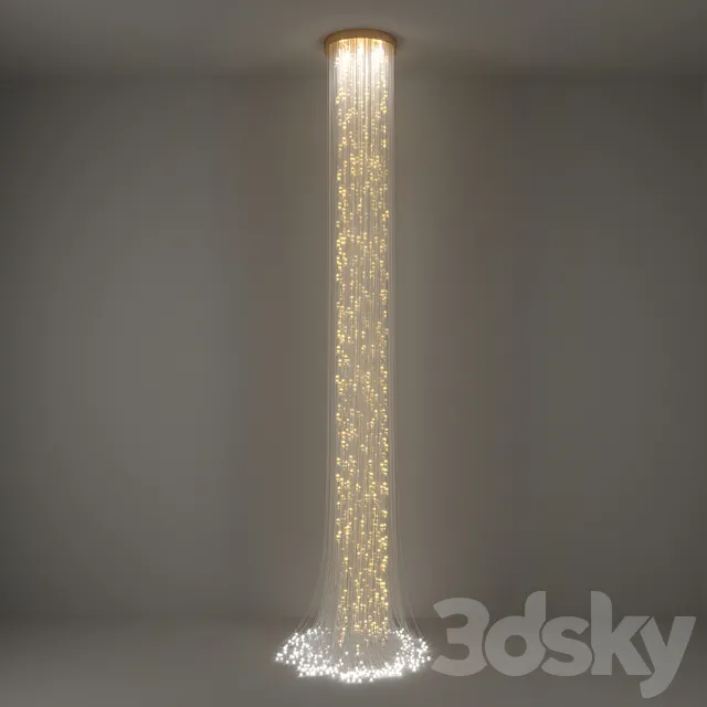 Chandelier Lighting Fiber Optic 3D Model