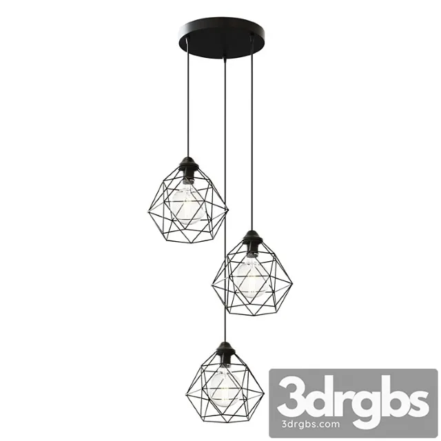 Chandelier Lighting Vitaluce Tara Black Trio 3x27 Max 40w 80397048 3D Model Free