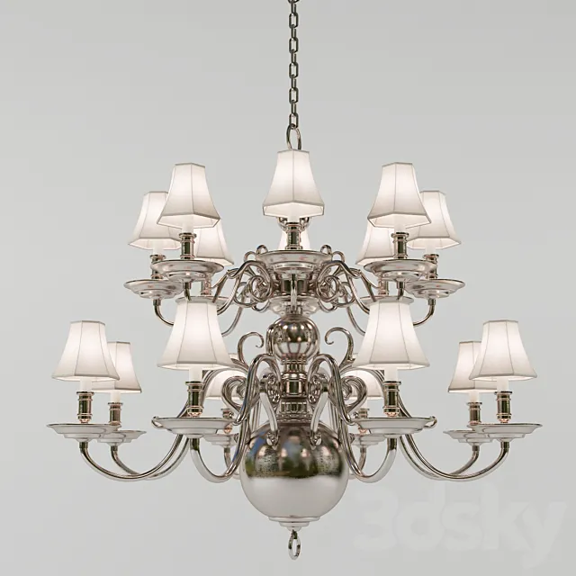 Chandelier Lillianne double tiered chandelier (Circa Lighting). designer Ralph Lauren Home 3DModel