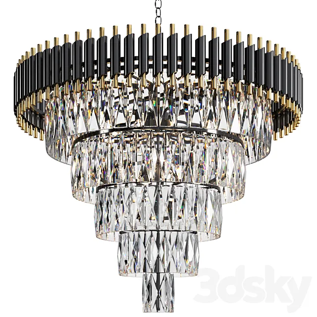 Chandelier Loft Concept Empire Black 3D Model