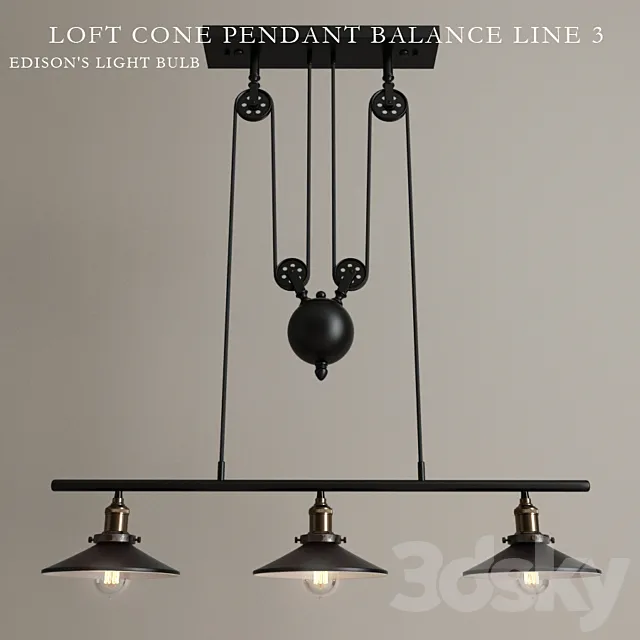 Chandelier "Loft Cone Pendant Balance Line 3" 3D Model