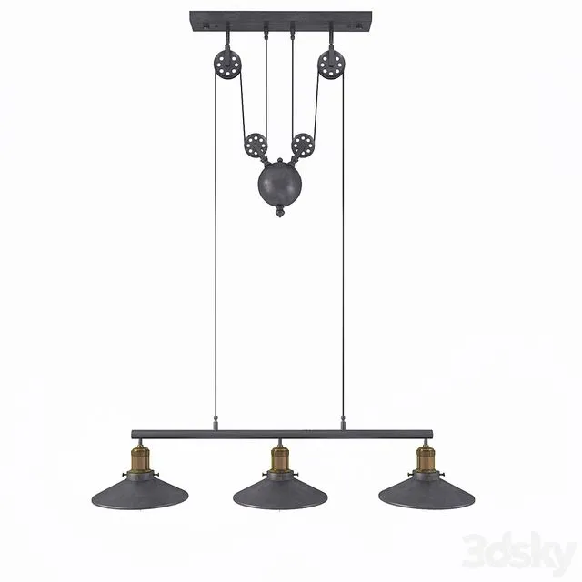 Chandelier Loft Cone Pendant Balance Line 3D Model